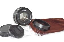 Objectif Pentax K 50mm f1,7 VIVITAR, avec bouchons, pare-soleil et housse, TBE