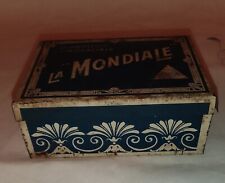 Boite en fer ancienne  « La mondiale » imprimerie commerciale vide sans tampons
