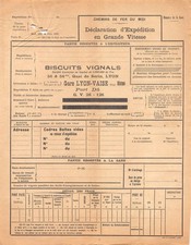 Facture  1930  BISCUITS VIGNALS A LYON