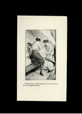 1925 Louis Malteste illustration photogravure Fouet Fessée bdsm curiosa spanking