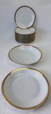 12 Assiettes 2 Plats Porcelaine Blanche SOLOGNE & UML LARCHEVÊQUE 2 Guirlande Or