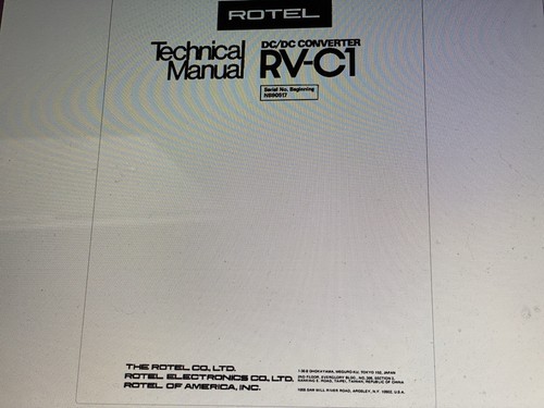 Rotel service manual - rc-c1,