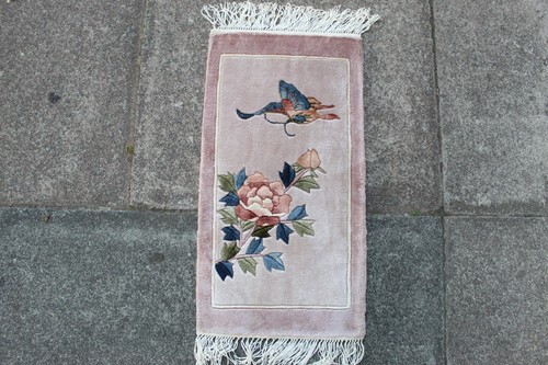 Vintage soie tapis main - vintage,