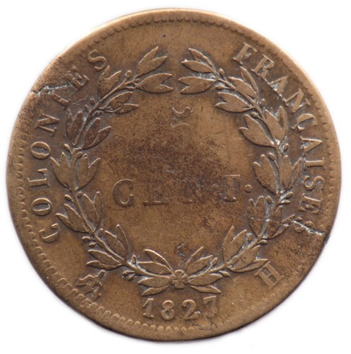 Centimes 1827 colonies - h,