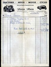 MONTIGNY (18) GARAGE illustrée CITROEN 2CV & TRACTEUR "Pierre BLAIN" en 1961