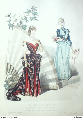 Gravure mode illustree - 1890, #