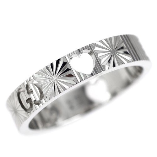 Bague gucci k18wg icon heart - bague,