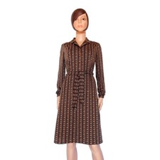 Robe chemise courte marron à