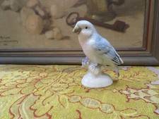ancienne petite statuette perruche oiseau porcelaine allemande bavaroise