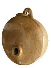 gourde réservoir fontaine en grés signée artisanal artisanat  poterie potier 