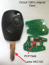 Clé Vierge ORIGINALE transpondeur Pcf7946  SANDERO LOGAN DUSTER LAME VAC102 ..
