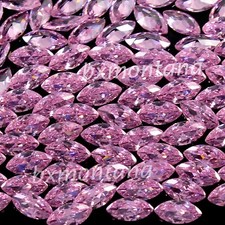 Lot de 10 pierres précieuses taillées marquise saphir rose de Ceylan certifié...