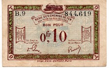 REGIE DES CHEMINS DE FER - bon