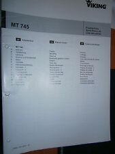 VIKING tracteur tondeuse MT745 MT 745 : catalogue de pièces 2003