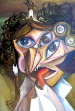 Une femme se regarde dans le