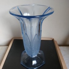 Vase bleu hexagonal art - vase,