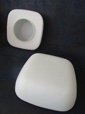 x2 lampe plafonnier applique carré opaline blanc + fixation design rétro vintage