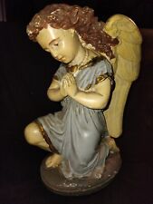 Ancien Ange d'Eglise en Plâtre XIX Ange a Genoux les mains jointes 26 cm