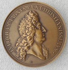 MEDAILLE LOUIS XIV  CAPITULATION STRASBOURG EN 1681  refrappe après 1880  d=71mm