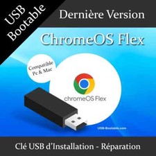 Clé USB Bootable ChromeOS Flex + Guide PDF d'utilisation