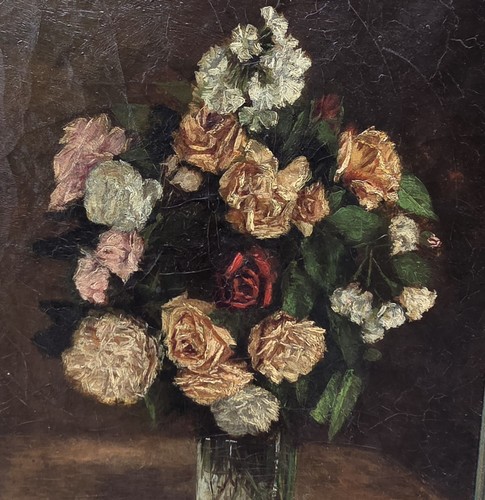 Tableau ancien signé bouquet - ancien,