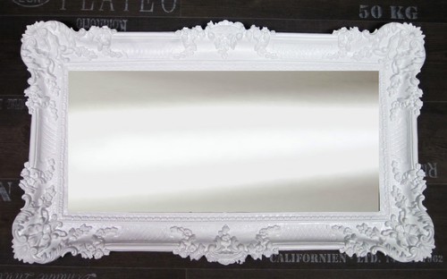 Miroir mural blanc 96x57 - miroir,