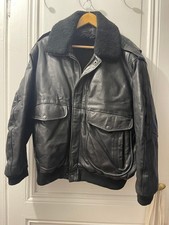 Blouson aviateur cuir véritable homme vintage taille 52 (L/XL)