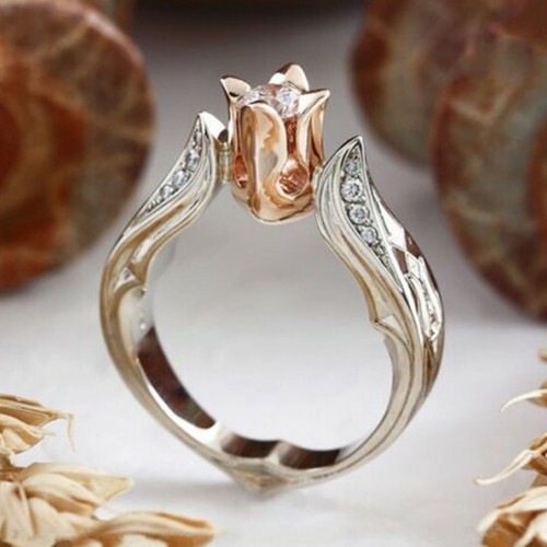 Femmes bague croix - , fleur