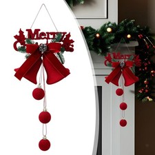 Cloche de Noël suspendue, ornement floqué pour portes de cheminée, hiver