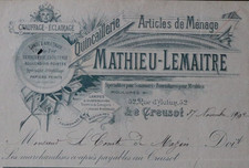 Facture 1902 LE CREUSOT
