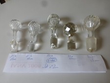 lot n° 2 composé  de 5 ancien bouchon de carafe verre ou cristal divers modèles