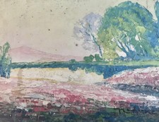 Paysage Huile Sur Carton