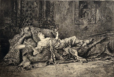 Repos GRAVURE Eau Forte LOUIS