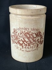 rare pot à confiture en faience CH RENE à Nancy - vers 1900 - très bel état