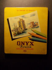 Superbe boîte Crayons ONYX Baignol Farjon Aquarelle 660 dessin peinture 1960 !