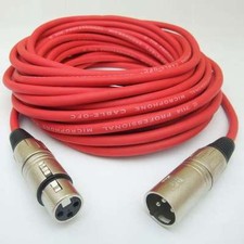 10 m Câble du microphone XLR 3 pôles symetrique ROUGE, Câble DMX DJ PA Adam Hall