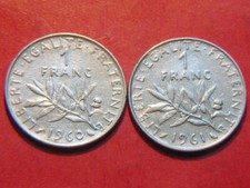 lot 2  pièces :  1 franc