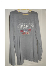 NAPAPIJRI : Tee shirt T-shirt Homme Manches Longues Gris clair XXXL