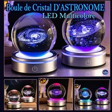 Lampe Astronomique Boule de Cristal Globe Galaxie Système Solaire Planète Bleue