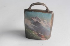 Ancienne cloche peint paysage Souvenir Montagne Suisse (62461)