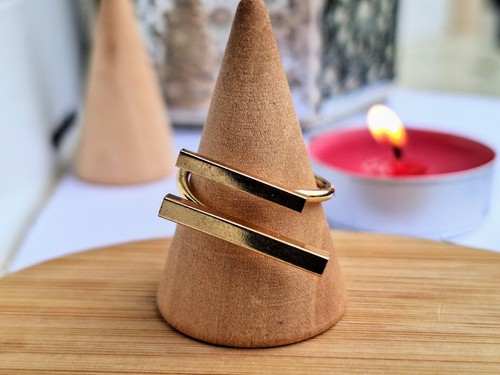 Bague doré acier - doré, en