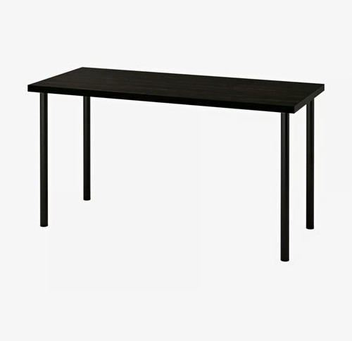 Ikea black rectangular table - black,