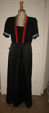 Robe Chinoise  ou folklorique Costume Satin noir velours Vintage