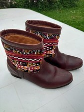 Bottines Cuir Et Canvas Folk