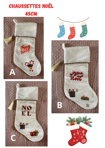 Chaussette noël satin - chaussette,