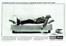 Publicité Advertising 1020   fauteuil canapé Archibald Cinna (2p)  chasse stress