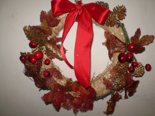 Couronne porte noël - porte,