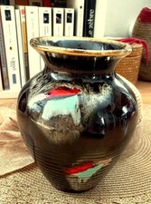 VASE VENTRU TERRE CUITE VERNISSEE FLAMMEE  -STYLE VALLAURIS- SIGNATURE TC 450 ??