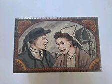 boite bois lanion yvon ancien, Boîte Marqueterie Personnage Breton , Bretagne 