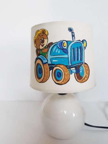 Lampe chevet peint main - lampe,